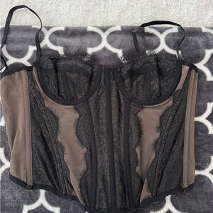 Urban Outfitters Black Lace Corset Top